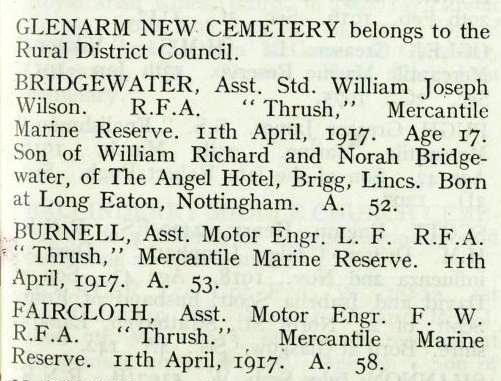 Thrush Glenarm New Cemetery 1917