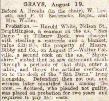 Grays Mag Court Press report 1927