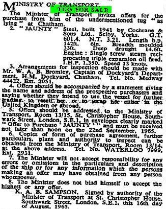 Jaunty 31 8 65 offered for sale