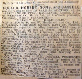 Maine for sale press cutting