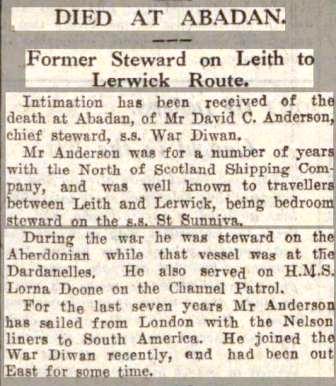 Press Cutting Aberdeen Press 6 8 1930