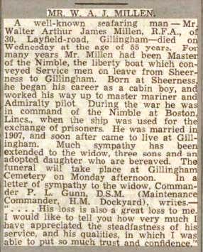 Press Cutting Chatham News 21 4 1939