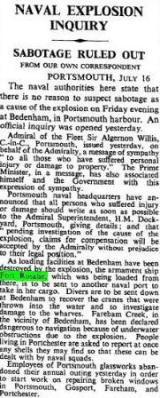 Press Cutting Fort Rosalie 1 explosion 1950