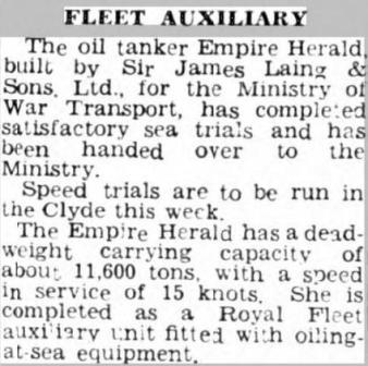Press Cutting Sunder Daily Echo - 12 Mar 46 Empire Herald