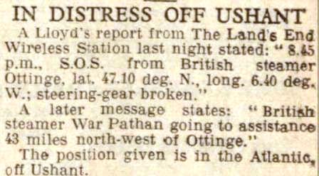 Press report West Morn News 23 Feb 1935 War Pathan