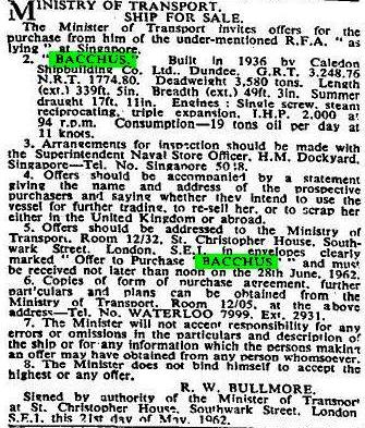 Times Bacchus 2 7 6 1962