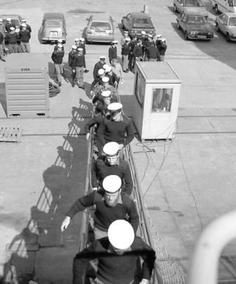 RAN crew joining RFA Appleleaf Rosyth 1989