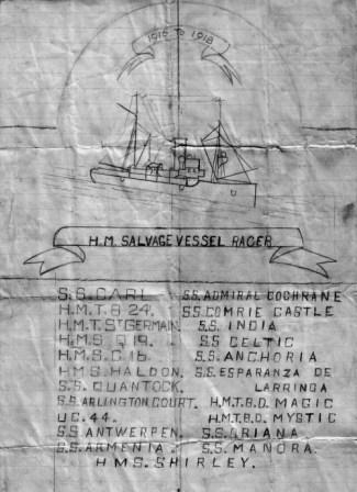 honours board RFA Racer