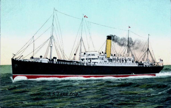 SS Lake Erie artist unknown before entering RFA Service as RFA Aspenleaf 